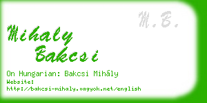 mihaly bakcsi business card