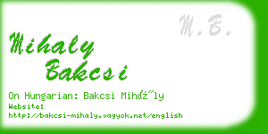 mihaly bakcsi business card